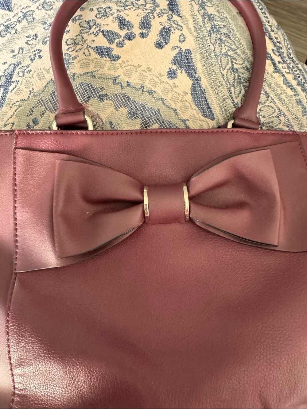 Women's Burgundy Satchel Handbag - Elegant Everyday Tote; Apt. 9 brand.